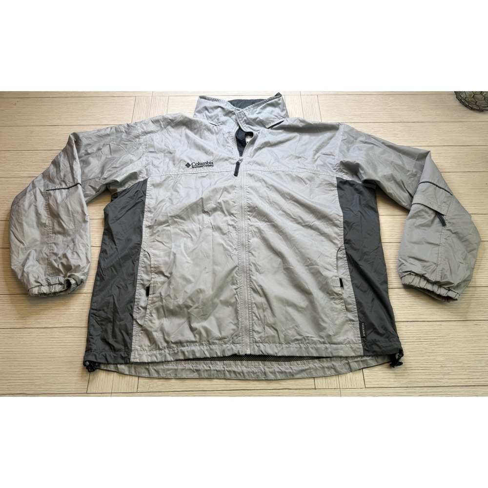 COLUMBIA Sportswear Company Windbreaker‎ Hooded Jacket Lightweight XL Black Gray